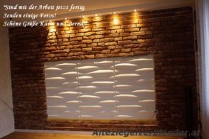 Zimmerwand mit Ziegelstein-Verblendung